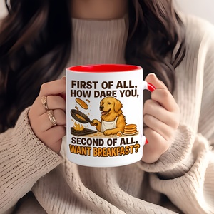 Nhà máy trực tiếp diytree thương hiệu cốc cà phê gốm với hình minh họa hài hước và xử lý mạnh mẽ cho những người yêu chó - Product Image 5