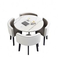 Table de négociation moderne et simple avec chaises, style scandinave, pour balcon, loisirs, réception, café, salon de thé, petite table ronde
