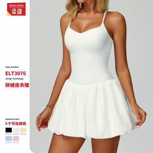 Jupe de tennis dos croisé sans manches pour femme Disko Sport, taille élastique, en mousseline, robe de sport pour la course en extérieur et les tenues décontractées - Product Image 4