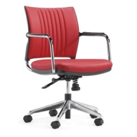 GS-G1770A chaise pivotante de bureau du milieu du siècle avec ascenseur ergonomique en cuir synthétique PU conception de cascade moderne confortable