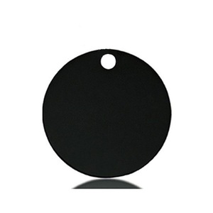 Collier pendentif porte-clés en acier inoxydable plaqué argent de haute qualité, gravure personnalisée, léger, logo sur mesure, taille 30 mm - Product Image 2