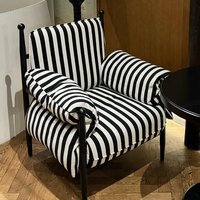 Fauteuil de salon traditionnel en métal et coton avec dossier inclinable - Durable, écologique, doux pour une utilisation à l'hôtel et à la maison