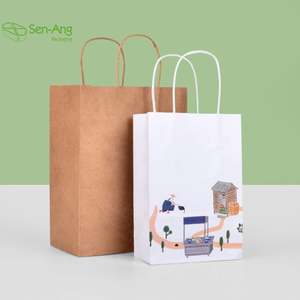 Bolsa de Papel Kraft Blanca Económica SenAng05 con Asa, Personalizable, Ecológica, de 12 cm, al por Mayor, con Logotipo Propio - Product Image 6