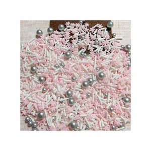 Confetti di argilla natalizia rosa fiocco di neve bianco rosa argento colori argilla fette miste granelli di melma - Product Image 2