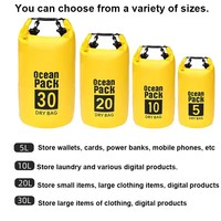 Échantillon gratuit Ocean Pack en gros 2L 3L 5L 10L 15L 20L 30L Sac étanche en PVC Sac à dos étanche