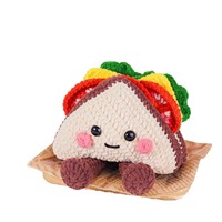 Ensemble de desserts en crochet fait main, animaux de dessin animé, gâteau, café, poupée mignonne, cadeaux de vacances, décoration de la maison
