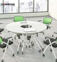 Chaises métalliques modernes et confortables, table de formation pliable en plastique ABS, mobilier scolaire et de bureau mobile pour la maison, le bureau et l'hôpital