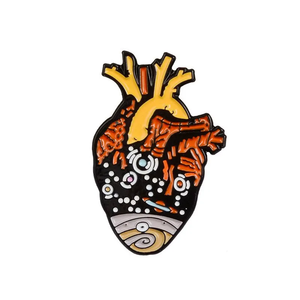 Broche de Metal Personalizado com Órgãos Corporais Criativos, em Liga de Zinco, com Impressão UV Unilateral, Estilo Ondulado, Esmalte Macio, em Formato de Coração - Product Image 3