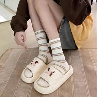 Mules d'été minimalistes EVAins avec imprimé Teckel, semelle épaisse absorbante, bout ouvert, pour adultes, usage domestique