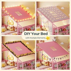 Foreign trade cross-border children's princess <b>bed</b>, home use, high-value, Instagram-style children's <b>house</b> design, full-size - Product Image 4