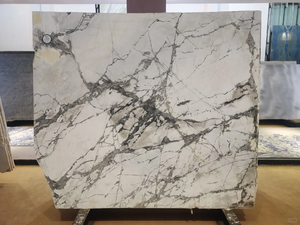 Elegante diseño de losa de mármol blanco como la nieve, mármol de Río Natural de invierno, losas pulidas de lila de Río Frío para pisos de pared de Villa de Hotel - Product Image 4