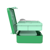 Boîte à bento personnalisée de 1,4 L, qualité alimentaire, 5 compartiments, simple couche, anti-fuite, portable, pour enfants, avec couverts