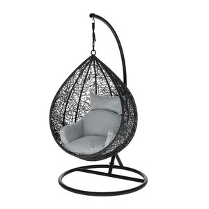 Fauteuil <span class=keywords><strong>suspendu</strong></span> en rotin PE en forme d'œuf, avec structure en aluminium thermolaqué, résistant aux intempéries, pour jardin, parc, complexe hôtelier - Vente en gros usine - Product Image 4