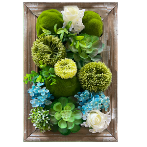 Plantes et fleurs artificielles en soie à suspendre au mur, 30 cm x 50 cm, avec cadre en feuillage persistant respectueux de l'environnement, lavable et recyclable - Product Image 4