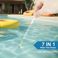 Bandelettes de test multiparamètres 7-en-1 pour piscine, 50 unités, kit de test de chlore, pH, dureté et eau salée pour piscine, spa et bain à remous