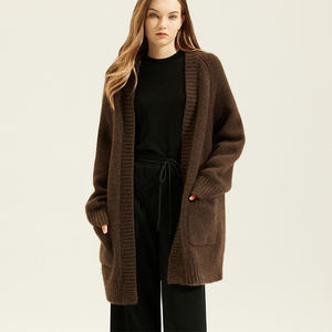 Maglione Weshallo di alta qualità in lana di Yak caprino Cashmere <span class=keywords><strong>Cardigan</strong></span> lungo lavorato a maglia pesante personalizzato da donna - Product Image 5