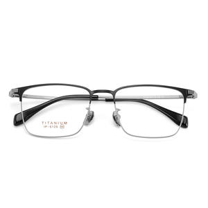 Montures de lunettes d'affaires en titane pour hommes 6129 54mm, monture optique légère en métal à bordure complète avec revêtement IP, origine Danyang - Product Image 1
