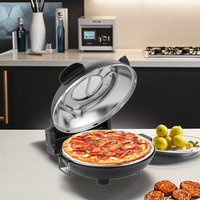 Gril électrique multifonctionnel et four à pizza avec fenêtre de visualisation à double couche