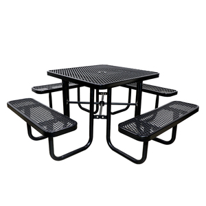 होटल के लिए 46 इंच 4 फीट 6 फीट 8 वर्ग टेबल सेट, रेस्तरां लोहे के आउटडोर गार्डन टेबल के लिए - Product Image 1