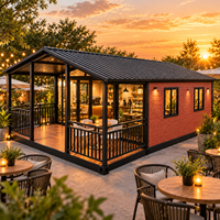 Maison préfabriquée pliable Tiny Home avec terrasse couverte, cabine modulaire portable pour projets commerciaux en extérieur