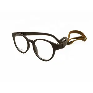 Cadre de lunettes optiques pour enfants, haute qualité, double couleurs, TR90, monture de voyage, ellipse, pliable, sans charnière, avec cordon 305