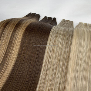 Extension européenne de cheveux vierges à double balayage Vente chaude Vague naturelle russe Invisible pour la trame de génie dans des couleurs chaudes - Product Image 2