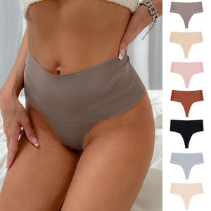 Sous-vêtements féminins sexy taille haute romantiques, vente en gros, nouveau logo personnalisé, string simple et tendance pour femme, string sexy à dos en T - Product Image 1