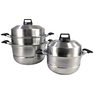 Set di Pentole Multifunzione in Acciaio Inox, Vaporiera Argento Compatibile con Gas e Induzione, 2/3 Strati per Panini al Vapore Fatti in Casa - Product Image 4