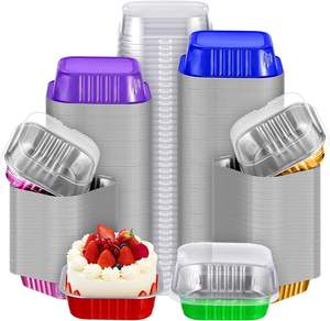 Contenedor Cuadrado Desechable de PET de Grado Alimenticio, Ecológico, Moldeado en Pulpa, de 180ml (6oz), para Pan y Postres, Venta al por Mayor - Product Image 2