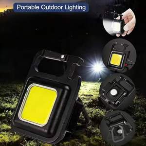Luz de trabajo LED COB portátil, linterna magnética recargable tipo C, con abridor de botellas y mosquetón, mini reflector de emergencia - Product Image 1