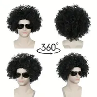 Perruque Hippie pour Hommes Adultes, Lunettes de Soleil, Collier de la Paix - Accessoires de Costume d'Halloween en Polyester, Confortables et Faciles à Utiliser, Vente en Gros
