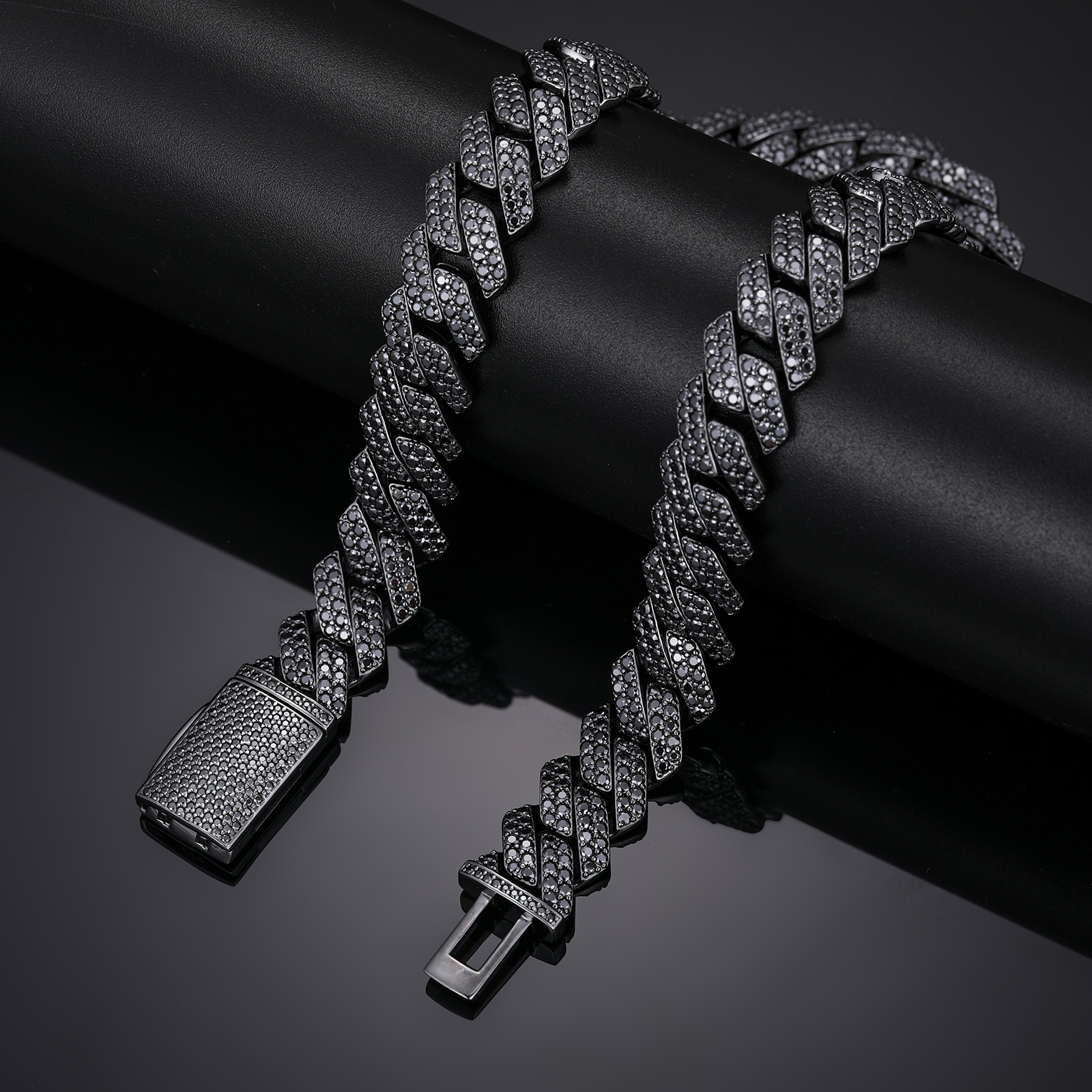 Punk Hip Hop Jewelry - Men's Black Gold Plated Chains