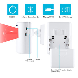 Không dây PIR cảm biến chuyển động chuông cửa hồng ngoại DIY cửa hàng Door <span class=keywords><strong>Entry</strong></span> khách cảnh báo kêu vang chống trộm báo động Vòng chuông cửa - Product Image 4
