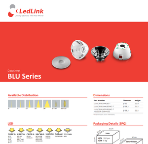 LedLink LL01CR-BLU03L06 3 Degree <b>LED</b> Lens 38.2mm 22.2mm PMMA For Cree XPE XML2 Samsung XHP35 Spotlight - Product Image 2