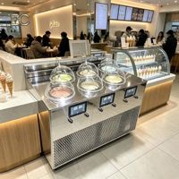 Machine à glaces italiennes 6 cuves pour professionnels, sorbetière 6 saveurs, congélateur vertical continu, prix usine