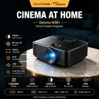 Projecteur Optoma W381 WXGA DMD DLP Mini 1080p 3600 ANSI Blu-ray 3D Home Cinéma avec haut-parleurs intégrés