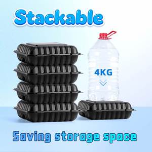 3 Compartment Square Clam Shell PP <b>Plastic</b> <b>Food</b> <b>Container</b> with Custom Color and Logo Options - Product Image 4