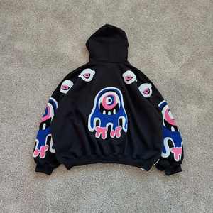 Sudadera con Capucha de Felpa Francesa 100% Algodón de Alta Calidad, 500 g/m², para Hombre, con Bordado de Chenilla Personalizado con Logotipo de Dibujos Animados, Gruesa, para Invierno - Product Image 3