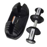Haltères réglables à 22 niveaux, 3-24 kg, avec réglage rapide, haltères tout-en-un avec base pour entraînement complet du corps à domicile