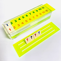 RAYYI Nouveauté : Jeu de Rummy à Six Joueurs en Lucite avec Supports en Acrylique Orange