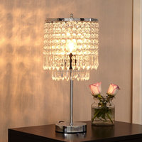 Lampe de table LED moderne en fer et cristal, style luxe léger, avec commande tactile, alimentation CA, éclairage de chevet personnalisable, décoration