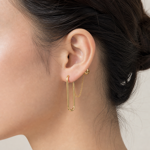 Pendientes Largos de Cadena Abierta con Eslabones, de Acero Inoxidable con Baño de Oro de 14K al Vacío, Joyería Geométrica Minimalista - Product Image 4