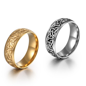 Nordic Style Viking Graphic <b>Titanium</b> Steel <b>Ring</b> Gold And Silver Color Men's Fashion Jewelry SA1134 - Product Image 1