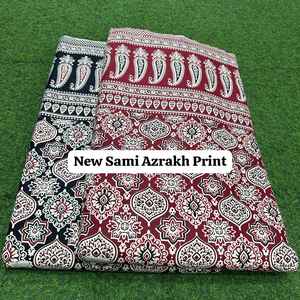 Classic Sami Azrakh Printed Cotton Fabric Soft Natural Cotton Material <b>for</b> Kurti Dress Suit Craft and Furnishing Use - Product Image 5