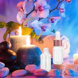 Wholesale Flat Shoulder <b>Pink</b> Frosted 20ml 30ml 50ml 100ML 120ml Sterile Glass Serum <b>Bottle</b> With Dropper Pipette - Product Image 3