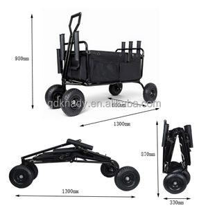 Carrito de Pesca Plegable de Acero y Plástico Resistente con Ruedas Neumáticas, Capacidad de Carga de 150 kg, Diseño de Cuatro Ruedas - Product Image 6