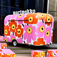 Hoogwaardige mobiele koffie- en ijsverkoopwagen op maat gemaakt, opvallende foodtruck met volledig uitgeruste keuken voor boetieks