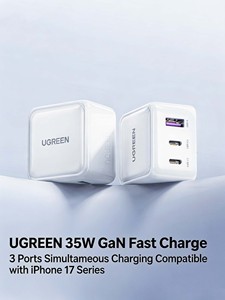UGREEN 35W GaN Wall Charger 2C1A 3‑Port Foldable Fast Charging Power <b>Adapter</b> PD3.0 PPS <b>Multi</b>‑port Travel Charger Block - Product Image 3
