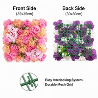 Panel Dinding Bunga Mawar Hydrangea Buatan 38x38cm dengan Bunga Campuran, Latar Belakang Pernikahan, Dekorasi Pesta, Photo Booth, Dekorasi Acara Rumah