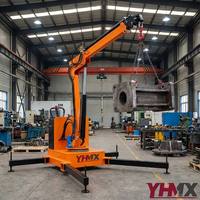 Grue mobile électrique autopropulsée de 2 tonnes, alimentée par batterie 48V, grue hydraulique au sol avec plateau tournant à 180 degrés